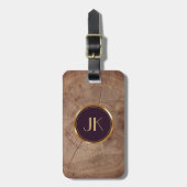 Modern Elegante Masculine mit Monogramm Name Gepäckanhänger (Vorderseite vertikal)