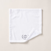 Modern elegante Monogram, Initial White Trendy Blu Badhandtuch Set (Waschlappen)