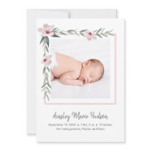 Modern Elegante New Baby Girl Foto Birth