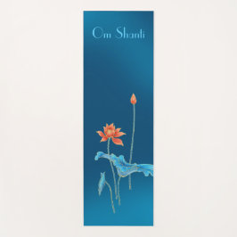 Modern Elegante Om Shanti Peace Blue Lotus Yoga Ma Yogamatte