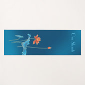 Modern Elegante Om Shanti Peace Blue Lotus Yoga Ma Yogamatte (Vorderseite (Horizontal))