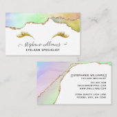 Modern Elegante Pastel Rainbow Gold Agate Lashes Visitenkarte (Vorne/Hinten)