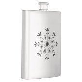 Modern Elegante Snowflake Black Flachmann (Rechts)