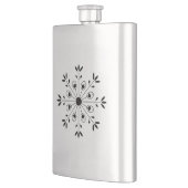 Modern Elegante Snowflake Black Flachmann (Links)