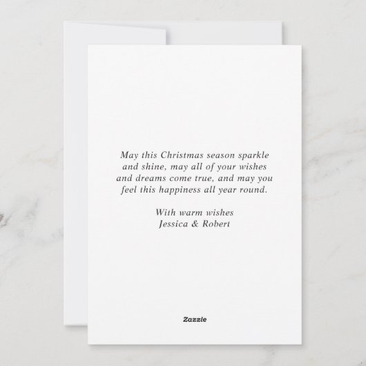 Modern Elegante Snowflake Weihnachten Gruß (Rückseite)