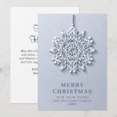 Modern Elegante Snowflake Weihnachten Gruß (Vorne/Hinten)