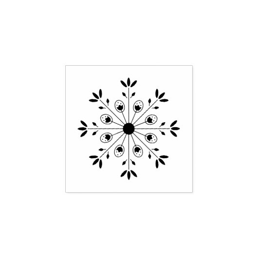 Modern Elegante Snowflake Weihnachten Gummistempel (Prägung)
