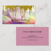 Modern Elegante Stilvolle Gold Glitzer Lotus Visitenkarte (Vorne/Hinten)