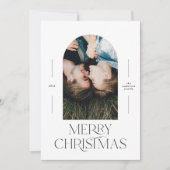 Modern elegante Typografie rot 1 Foto Weihnachten (Vorderseite)