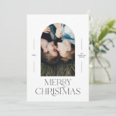 Modern elegante Typografie rot 1 Foto Weihnachten (Stehend Vorderseite)