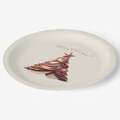 Modern Elegante Weihnachtsbaum-Rose Gold Pappteller (Schrägansicht)