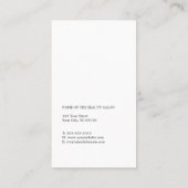 Modern Elegante White Imitats Gold Streifen Haarst Visitenkarte (Rückseite)