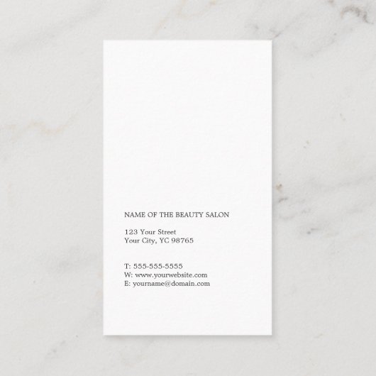 Modern Elegante White Imitats Gold Streifen Haarst Visitenkarte (Rückseite)