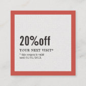 Modern Eleganter Beauty Salon Coupon (Vorderseite)