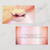 Modern Eleganter Beruflicher Glitzer Bokeh Lotus Visitenkarte (Vorne/Hinten)