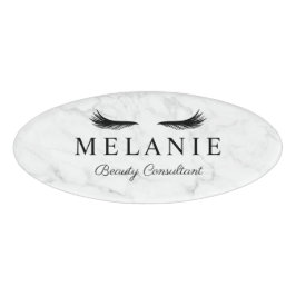 Modern Eleganter Black Eyelash-Marmor-Kosmetologe Namenschild