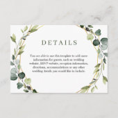 Modern Eleganter Eukalyptus-Wreath-Rahmen Foliage Begleitkarte (Vorderseite)