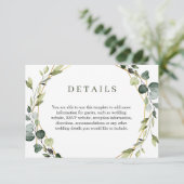 Modern Eleganter Eukalyptus-Wreath-Rahmen Foliage Begleitkarte (Stehend Vorderseite)