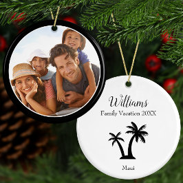 Modern + Eleganter Familienurlaub Foto Weihnachten Keramik Ornament