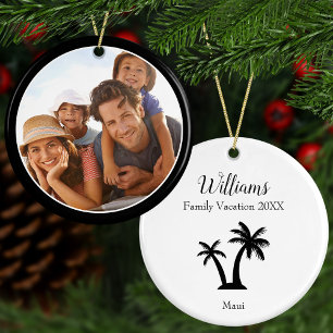 Modern + Eleganter Familienurlaub Foto Weihnachten Keramik Ornament