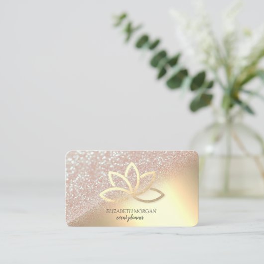 Modern Eleganter Gold Glitzer Bokeh Ombre Gold Lot Visitenkarte (Stehend Vorderseite)