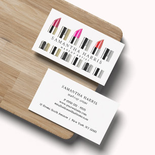 Modern Eleganter Lipstick Makeup Artist Visitenkarte