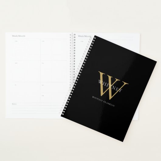 Modern eleganter Monogrammname Planer (Anzeige)