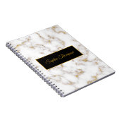 Modern eleganter Name aus weißem Gold - Notebook Notizblock (Rechte Seite)