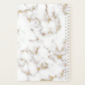 Modern eleganter Name aus weißem Goldmarmor - Plan Planer (Rückseite)