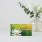 Modern Eleganter White Lotus Gold Yoga Instruktor Visitenkarte (Stehend Vorderseite)