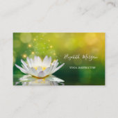 Modern Eleganter White Lotus Gold Yoga Instruktor Visitenkarte (Vorderseite)