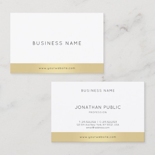 Modern Elegantes Gold Minimalistisches Design Beru Visitenkarte (Vorne/Hinten)