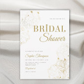 Modern Elegantes Gold Peonies Sketch Brautparty Einladung