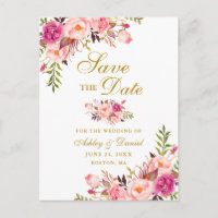 Modern Elegantes Rosa Floral Gold