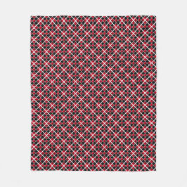 Modern elegantes Schwarz Rot Weiß kariert Fleecedecke