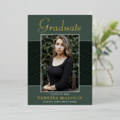 Modern | Elegantes Script 1 Foto Foil Grad Card Folieneinladung (Stehend vorne)