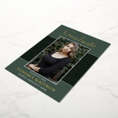 Modern | Elegantes Script 1 Foto Foil Grad Card Folieneinladung (Gedreht)