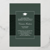 Modern | Elegantes Script 1 Foto Foil Grad Card Folieneinladung (Rückseite)