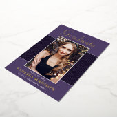 Modern | Elegantes Script 1 Foto Foil Grad Card Folieneinladung (Gedreht)