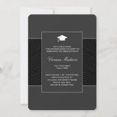 Modern | Elegantes Script Black Gray 1 Foto Grad Ankündigung (Rückseite)