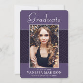 Modern | Elegantes Script Lila Violet 1 Foto Grad Ankündigung (Vorderseite)