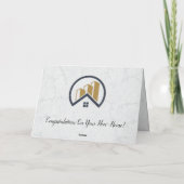 Modern Elegantes Weißes Anwesen Dankeskarte (Rückseite)