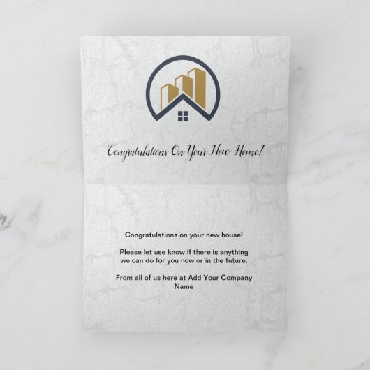 Modern Elegantes Weißes Anwesen Dankeskarte (Innenseite)