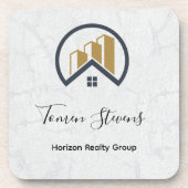 Modern Elegantes Weißes Anwesen Getränkeuntersetzer (Vorderseite)