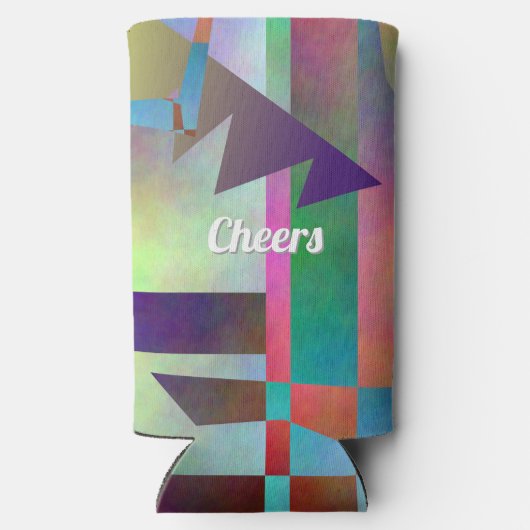 Modern Elemental Pattern Happy Birthday Selters Dosenkühler (Rückseite)