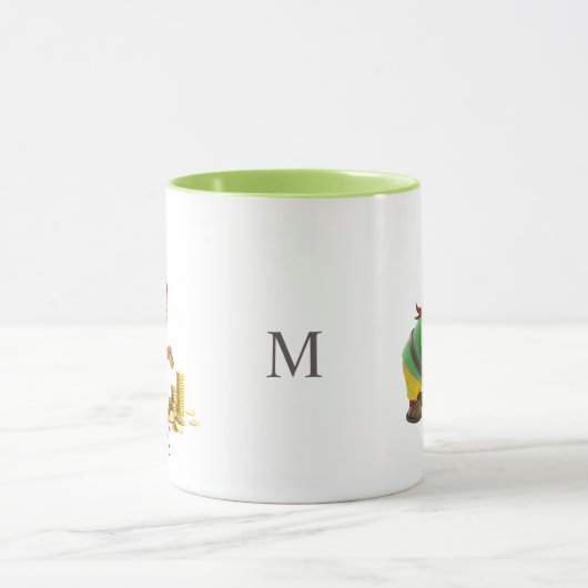Modern Elf with Gold Coins, Calligraphy & Monogram Tasse (Zentrum)