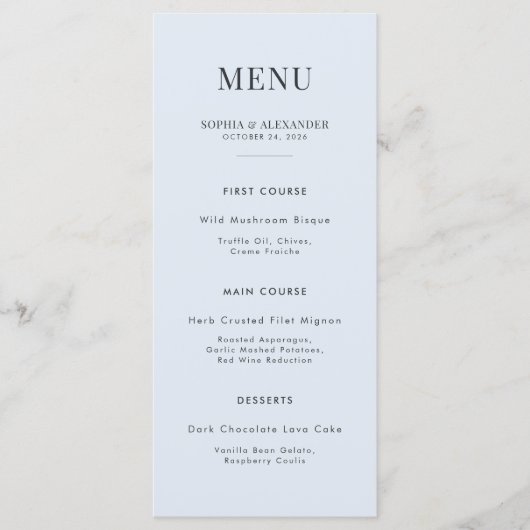 Modern Emerald Arch & Glacial Blue Menükarte (Vorderseite)