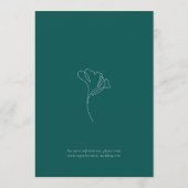 Modern Emerald Botanical Monogram Wedding Einladung (Rückseite)