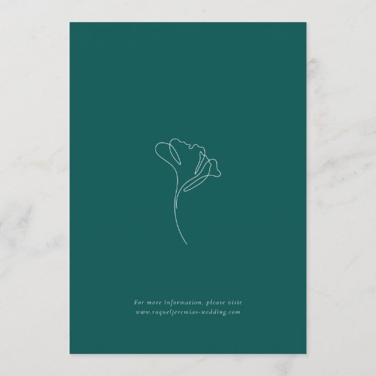 Modern Emerald Botanical Monogram Wedding Einladung (Rückseite)