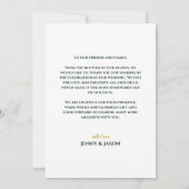 Modern Emerald Gold Foto Wedding Dankeschön Card Ankündigung (Rückseite)